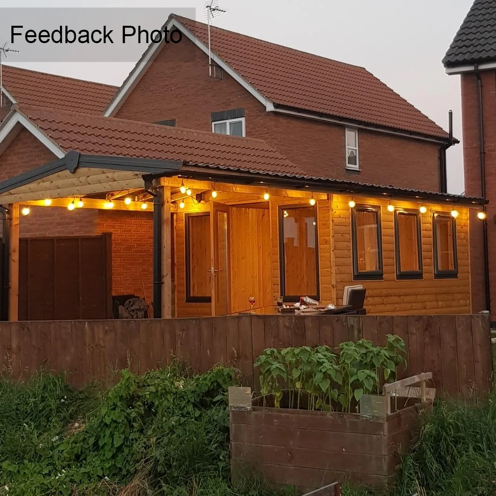 50Pcs G40 문자열 빛 교체 전구 골드 색조 유리 E12 220V 기본 1W 디 밍이 가능한 야외 장식 글로브 LED 필 라 멘 트 전구