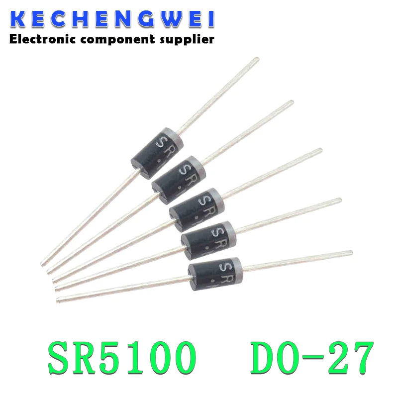 Диод Шоттки SR5100 5A/ 100V DO -27 SB5100 20 шт. | Электронные компоненты и принадлежности