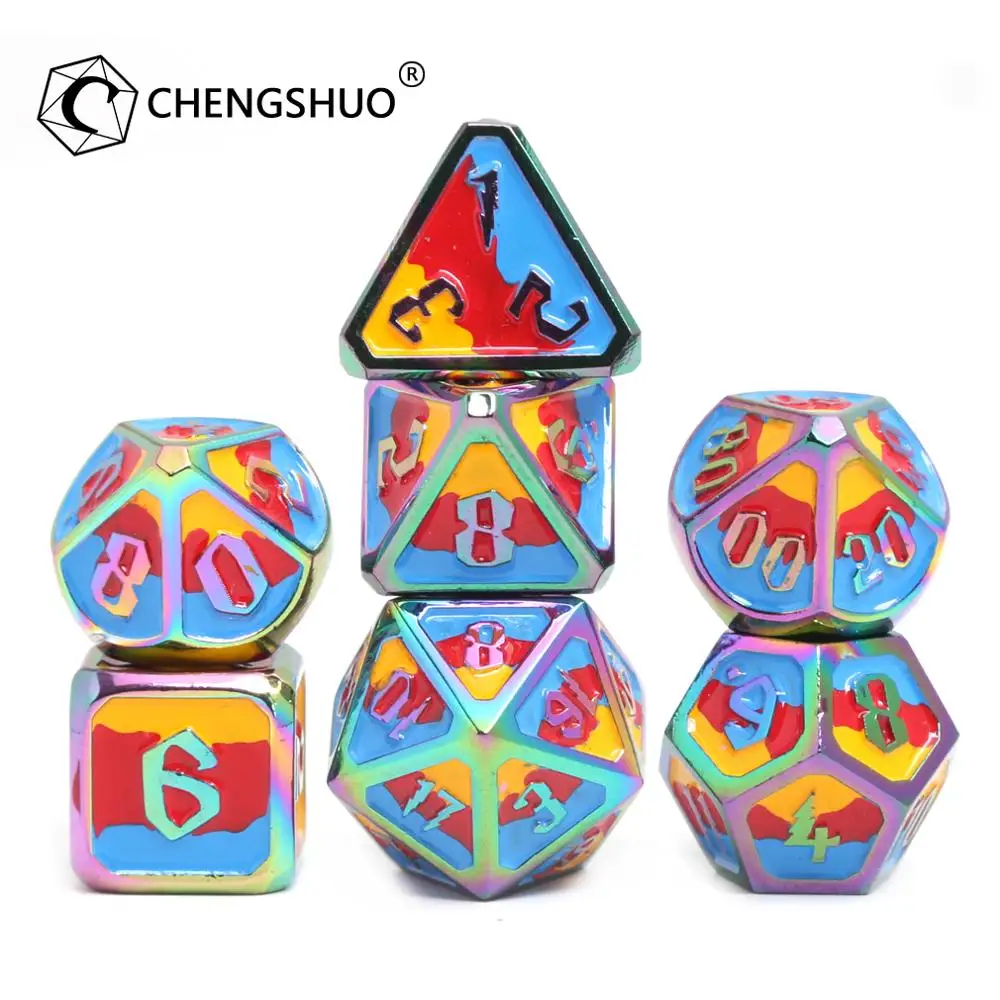 Chengshuo игральные кости dnd Металлический Набор для ролевых игр polyhedral d20 8 оптовая