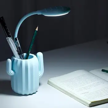 

LumiParty Rechargeable Cactus Shape Eye Protective LED Lamp for Student Kids Room Bedside Reading