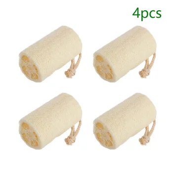 

4pcs Natural Loofah Sponge Body Shower Exfoliating Puff Scrubber Removing Horniness for Men Women Bath Supplies