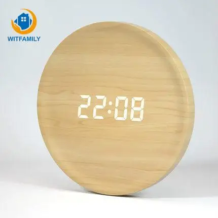 

Modern Design Nordic Clock Voice-activated Intelligent Wall Clocks for Living Room Minimalist LED Wood Wall Clock Watch