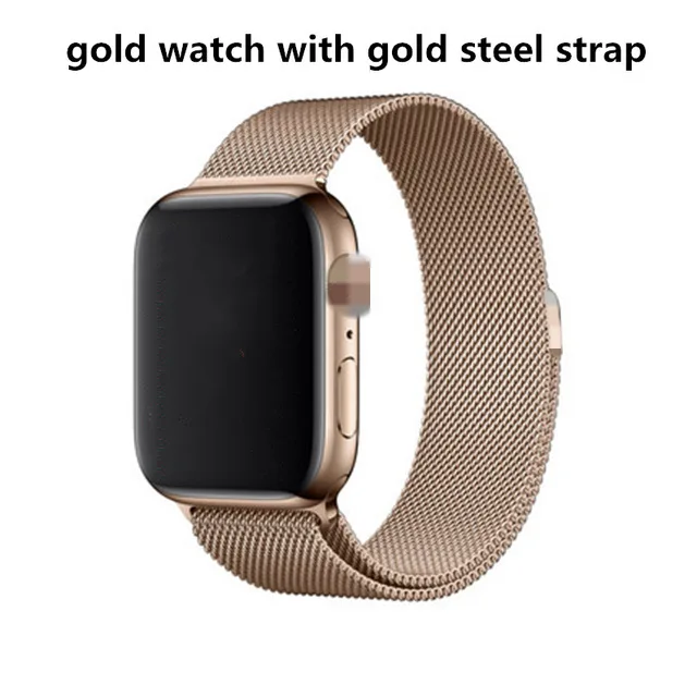Gold steel Прямая поставка IWO 8 PLUS 44 мм смарт часы 4 сердечного ритма металлический чехол для смарт часов для iPhone Android телефон PK IWO 8 10 12 Pro - Цвет: Gold steel