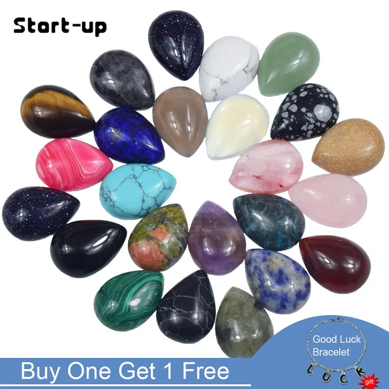 

Natural Stone Teardrop Beads for Earrings Cabochon BaseHand Craft Jewelry Making Accessories DIY Ring 17*14mm