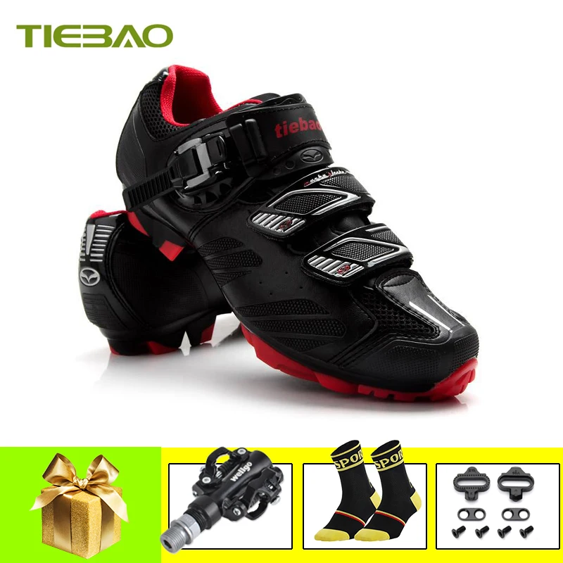 pedals for 1407 B Tiebao велосипедная обувь sapatilha ciclismo mtb Мужская и женская самоблокирующаяся велосипедная обувь pedales для езды на горном велосипеде MTB велосипедная обувь - Цвет: pedals for 1407 B