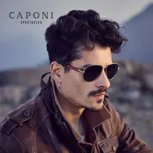 CAPONI унисекс солнцезащитные очки поляризованные пилот сплав очки в деревянной оправе Роскошные брендовые дизайнерские солнцезащитные очки для женщин и мужчин для вождения CP409