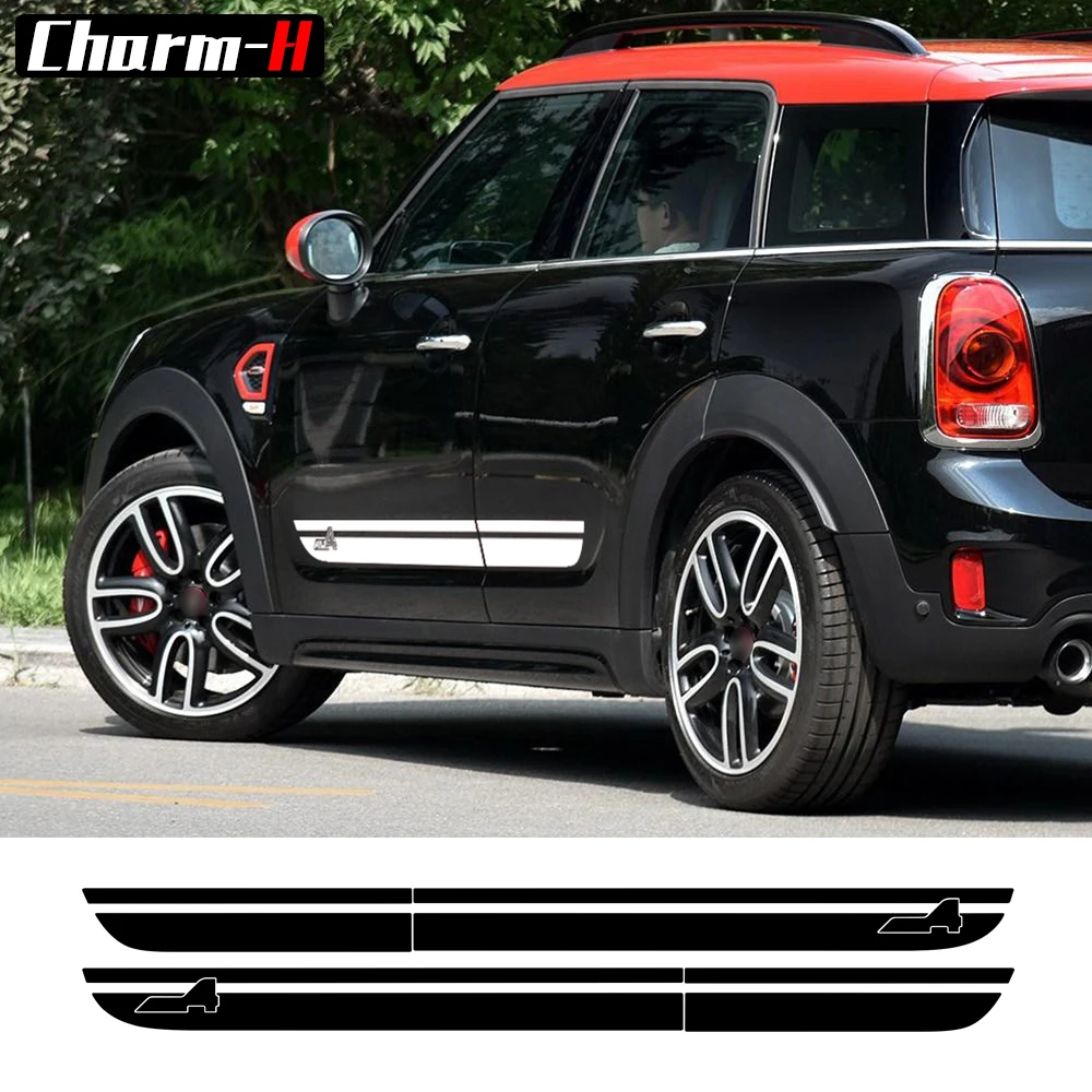 Пара наклеек с боковыми полосками для Mini Cooper S Countryman F60 2017 в наличии All4 спортивные