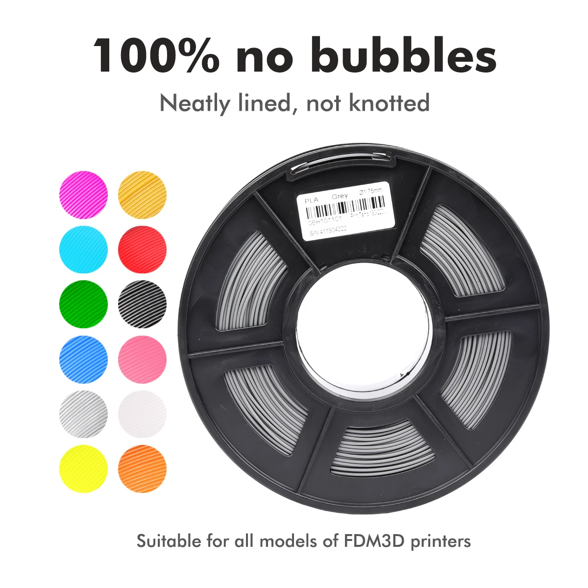 PLA 3D 프린터 필라멘트, PETG 1kg/롤, 1.75mm ± 0.02mm, 100% 필라멘트 라인업, 깔끔한 FDM 인쇄 재료, 10kg, 신제품