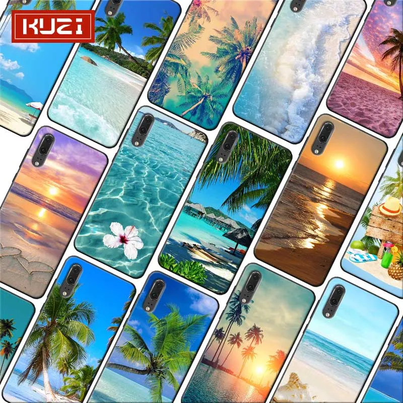 Мягкий силиконовый чехол для телефона huawei mate 30 pro p20 p30 20 lite Летняя Пляжная сцена на