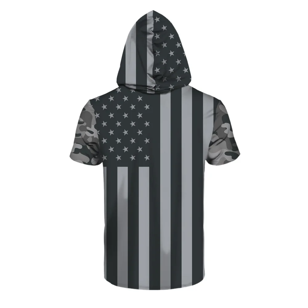 Американский флаг, цифровая печать креативная куртка круглая Бандана с коротким рукавом Футболка