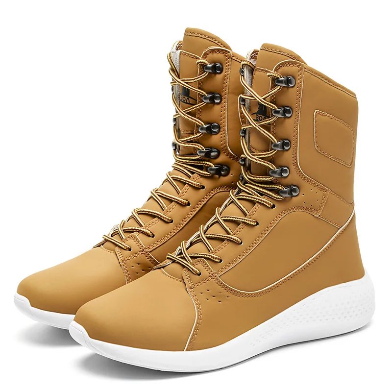 Men Boots Newest Fashion Style High Ankle Allmatch Shoes Pu Leather Cloth Male Casual Sneakers Shoes Zapatos Deportivos HG001