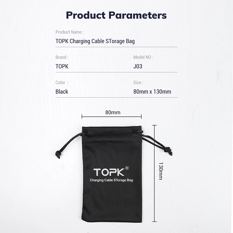 TOPK сумка для хранения внешнего аккумулятора чехол USB кабеля зарядное устройство