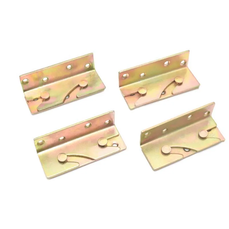 durable 4inch Wooden Bed Fixed Plate Heavy Metal Cabinet Hinge Furniture Hardware Parts Electroplating home accessories