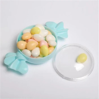 

12 Pcs/pack Transparent Candy Boxes Sweet Plastic Case Storage Container Colorful Party Wedding Supply Candy Box