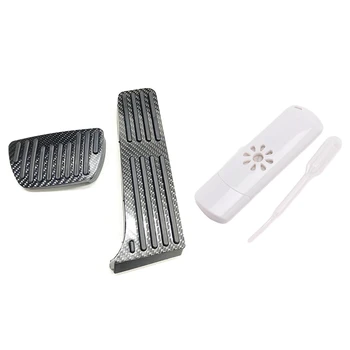 

1pcs USB Car Aromatherapy Diffuser Aroma Humidifier & 1 set Brake and Gas Accelerator Pedal Covers Foot Pedal Pads Kit