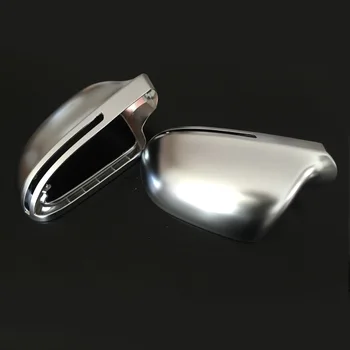 

beler 8F0857528 8F0857527 1 Pair Matte Silver Mirror Cover Cap fit for Audi A4L Q3 A5 A6L A8