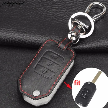 

Remote 3 Buttons Car Key Case Cover Leather For Honda FIT XRV VEZEL CITY JAZZ CIVIC HRV Civic Crider CRV Flip Folding Keychain