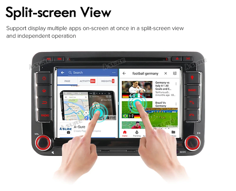 Clearance A-Sure 8 Core 4G RAM Android 9.0 Auto Radio GPS DVD Player For Volkswagen VW PASSAT B6 Polo Sharan TIGUAN GOLF Transport T5 Seat 16