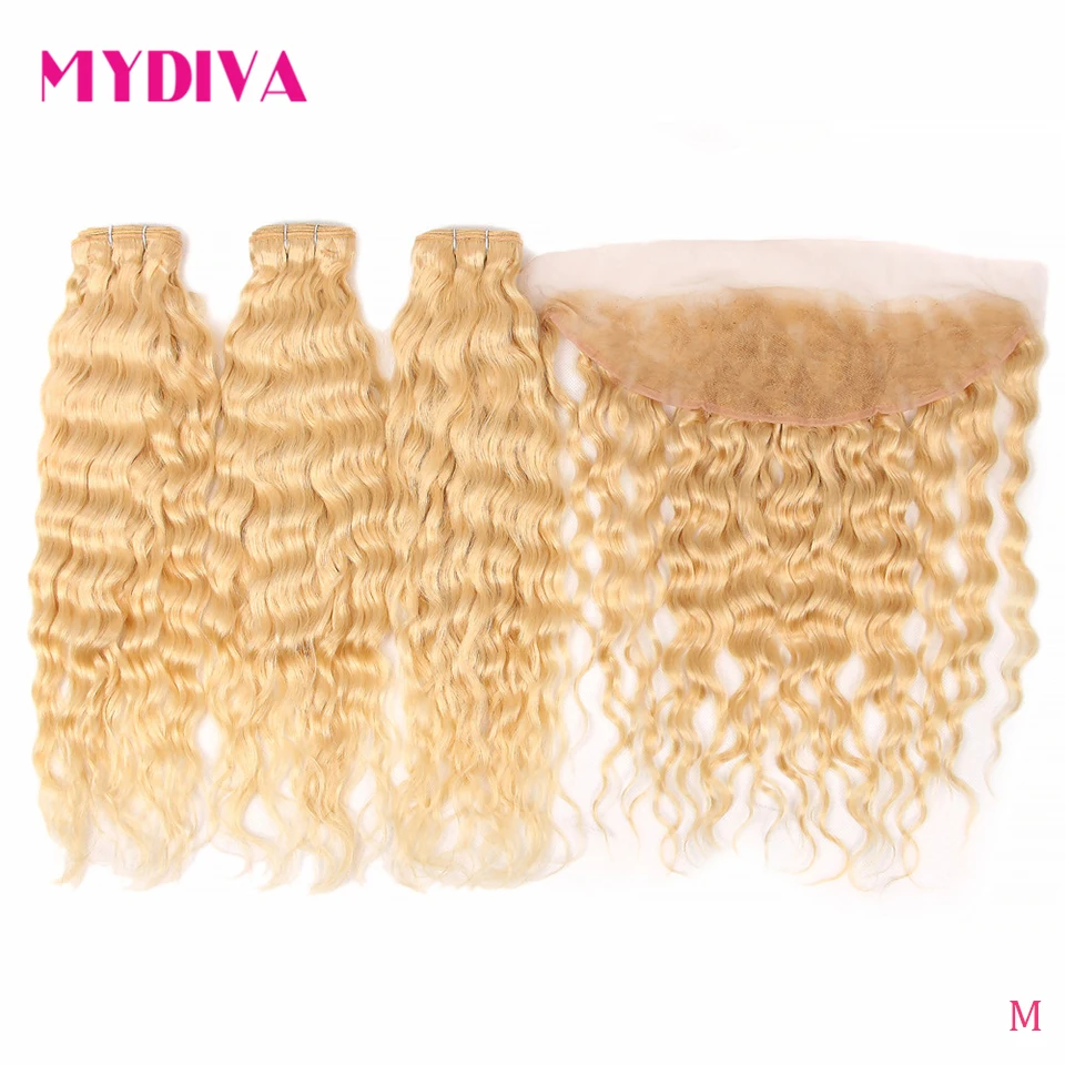 Brazilian Water Wave Bundles With Closure 613 Bundles With Frontal 10 30 Inch Medium Ratio Human Hair Bundles With Closure Remy 3 4 Bundles With Closure Aliexpress
