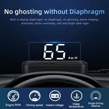 

1 Set C100 Universal Car SUV LED OBD Speed Water Temperature HUD Head-up Projector Kit Pratical Speed Water Temperature Meter