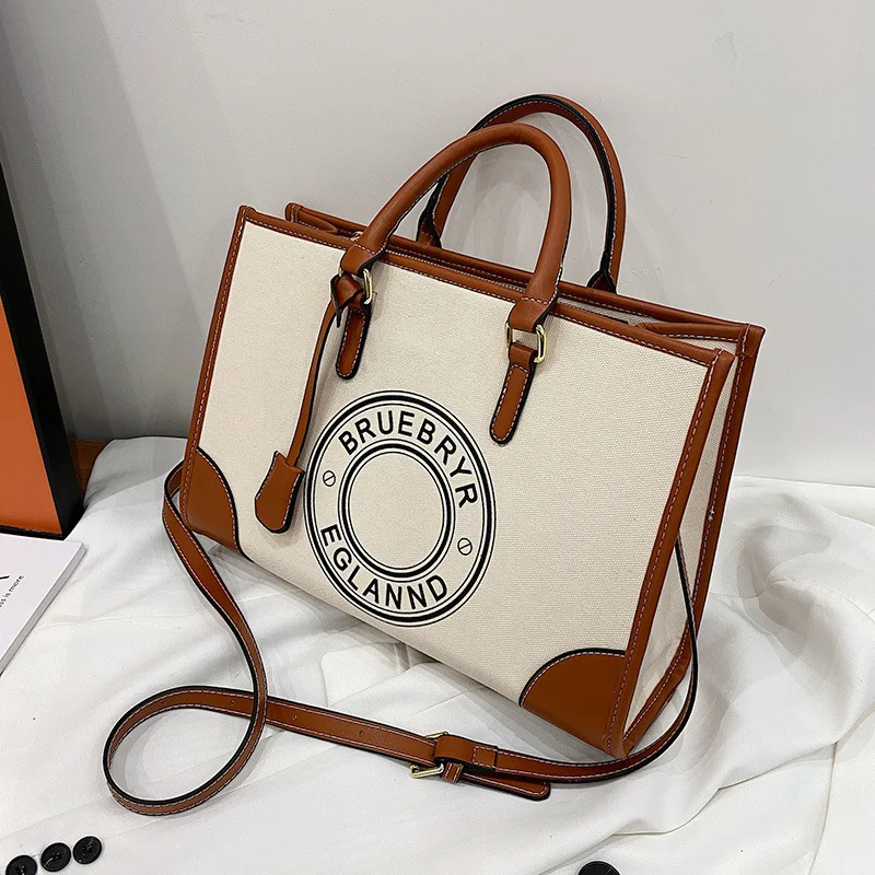 Burberry Large Logo Graphic Cotton Canvas Society Tote