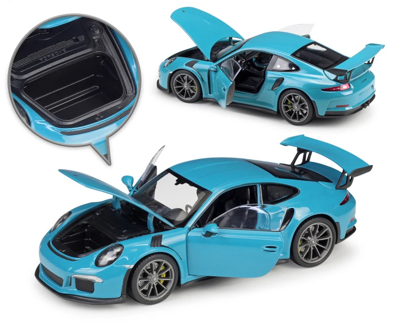 Finest WELLY 1:24 Scale Diecast Simulator Car Porsche 911 GT3 RS Model Car Alloy Sports Car Metal Toy Raci