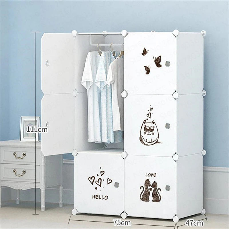 

Nordic Simple Wardrobe Plastic Clothing Box Bedroom Organizer Cloth Cabinet Armario Modern Ropero Roupeiro Penderie Cheap