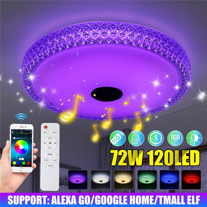 RGB светодиодный музыкальный потолочный светильник 36 Вт/72 Вт bluetooth-динамик лампа