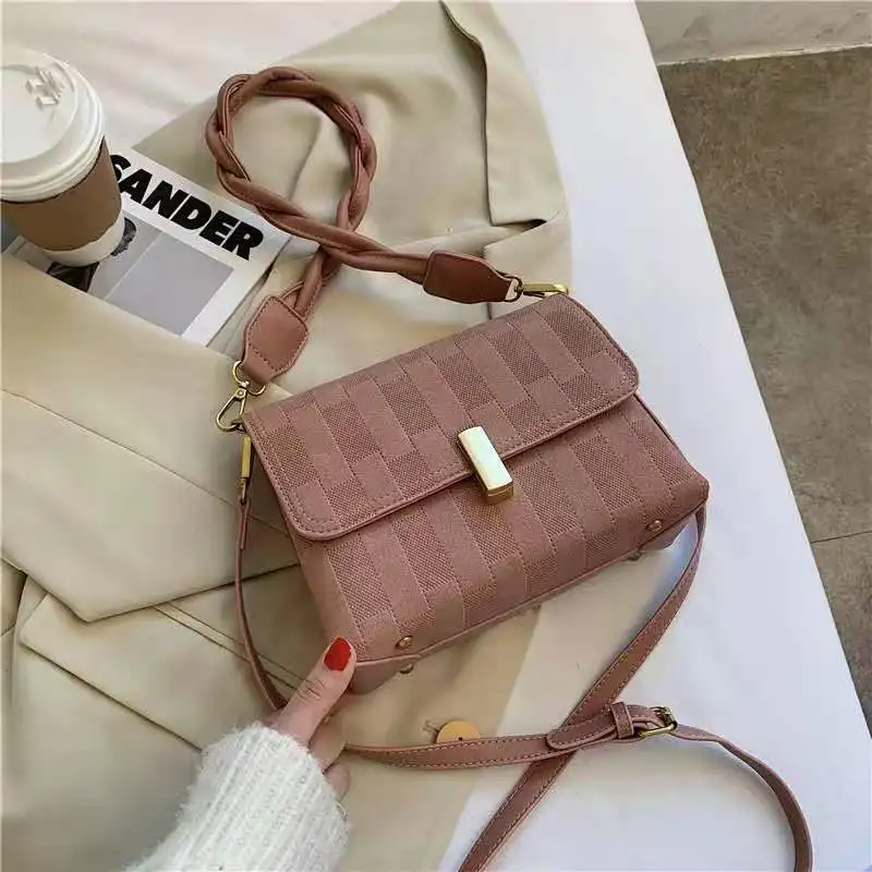 

Autumn and winter vintage small bag lady bag embroidered line crossbody bag single shoulder armpit bag