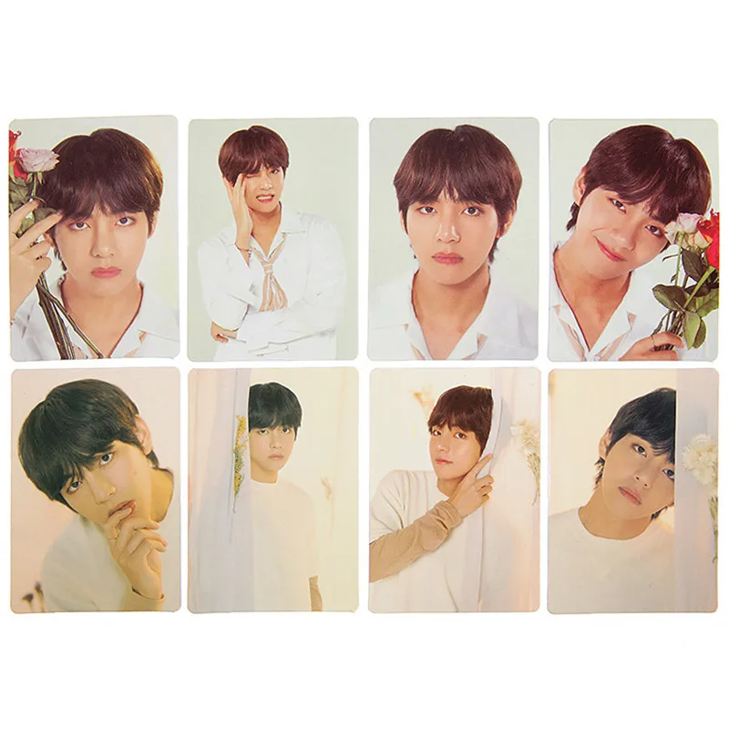 K POP Bangtan Boys Love Yourself World Tour мини-Фотокарта Lomo Card JIMIN JUNG KOOK SUGA J-HOPE Фотокарта - Цвет: V