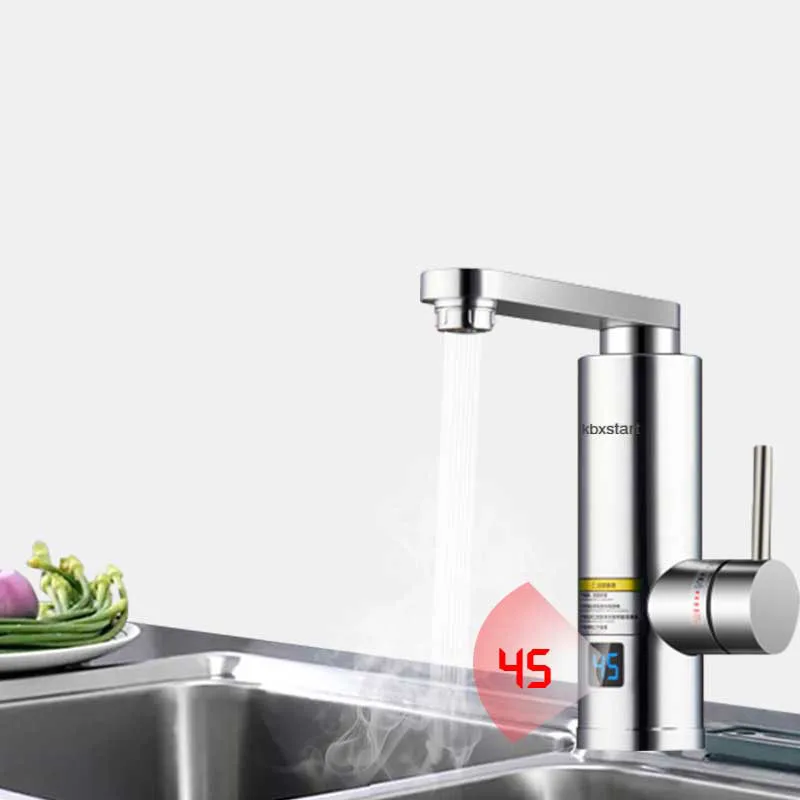 

Electric Water Heater Tap Instant Hot Water Faucet Heater Cold Heating Faucet Tankless Instantaneous Water Heater 220V Kitchen