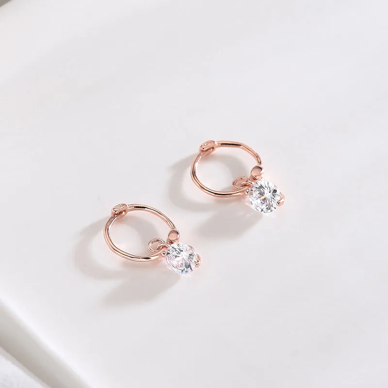 

925 Sterling Silver Water Drop Zircon Earrings Glossy Texture Simple Wild Korean Women's Earrings 2019 Silver 925 Jewelry Charm