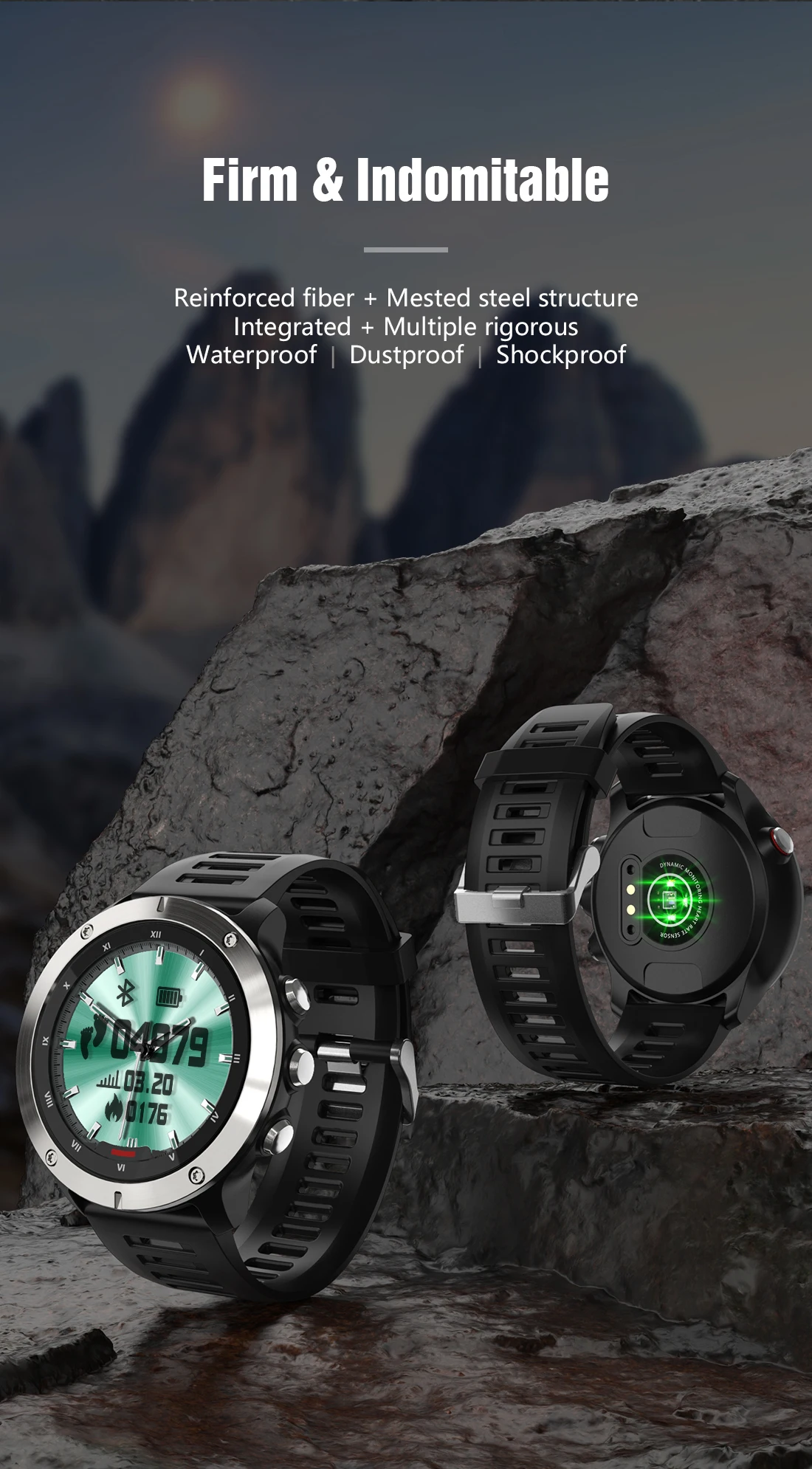 Dual Time Hybrid Smart Watch Men 2022 Digital Screen Remind Call Herat Rate Tracker Stainless Steel Fitness Smartwatch