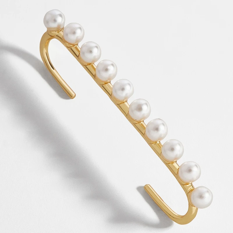 

Sophronia Pearl Ear Cuff Bar Embellished Chic Pop Of Polish Statement Earrings
