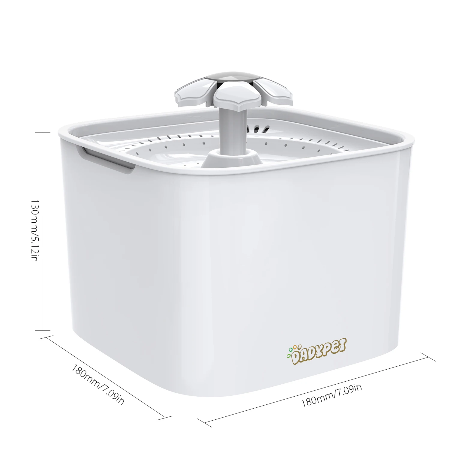 

Dadypet Pet Water Fountain Electric Water Bowl Large Capacity 2W Pump Auto Cycle with Filter 2L for Cats Dogs Birds Guinea Pigs