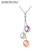 ZHBORUINI 2022 Fashion Pearl Necklace Pearl Jewelry Multicolour Natural Pearl Pendant 925 Sterling Silver Jewelry For Women Gift ► Photo 1/6