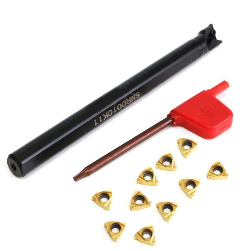 SNR0010K11 Lathe Threading Turning Tool Holder W/ 11IR A60 Insert Parts Set Kit