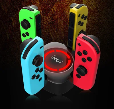 

4 In 1 Charging Stand Base LED Charging Dock Station Charger Cradle Holder for Nintend NS NX Switch 4 Joy Con with Type C Cable