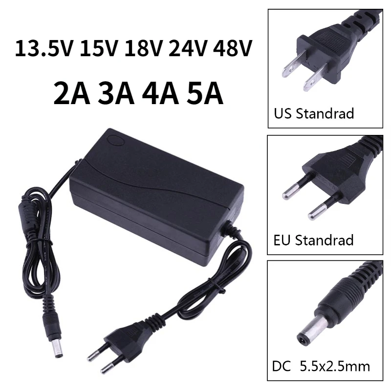 Power Adapter AC 110-240V DC 13.5V 15V 18V 24V 48V 2A 3A 4A 5A Universal Power Adapter Supply Charger Adaptor EU US for LED Light Strips