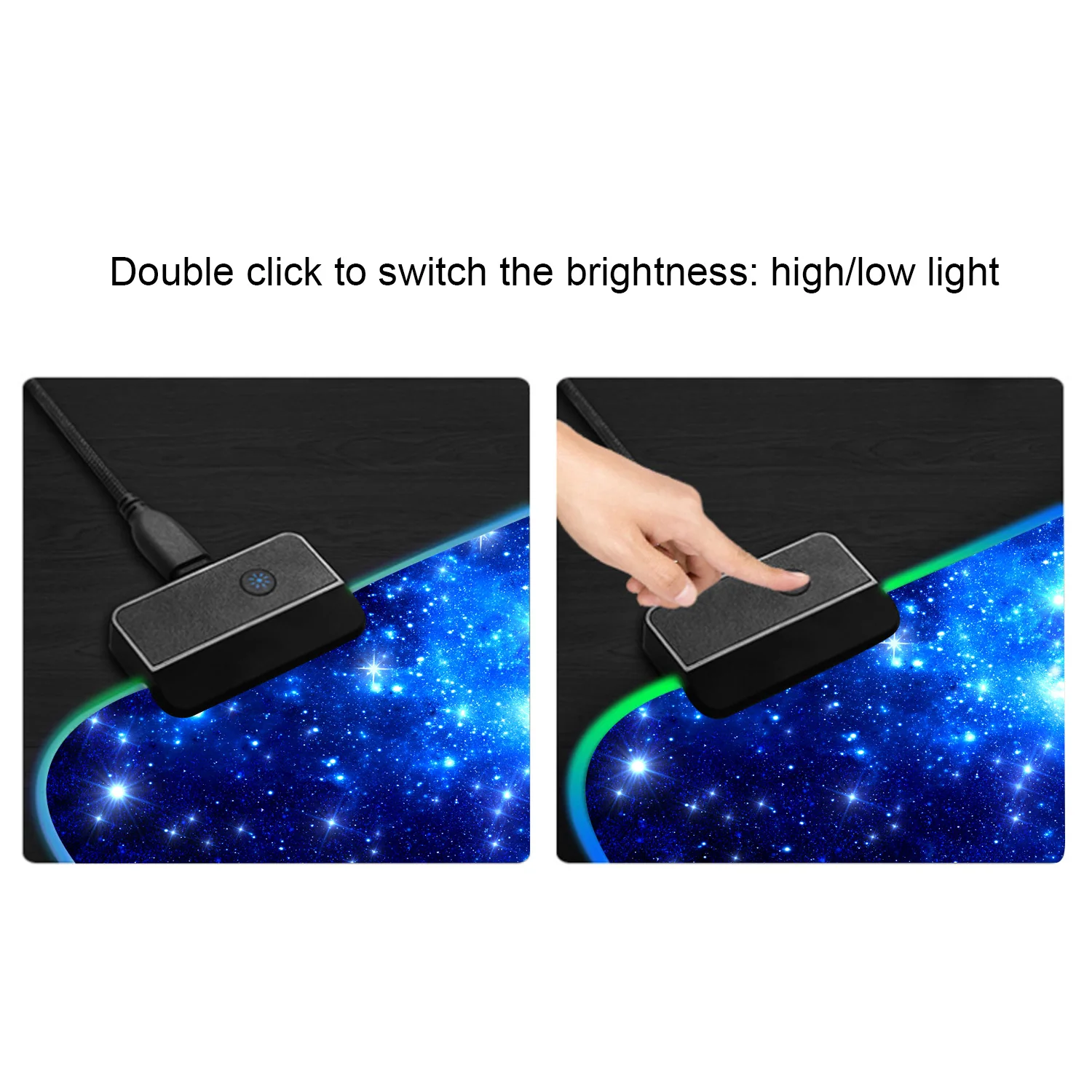 Besegad большой светодиодный RGB игровой коврик для мыши USB проводной Коврик ноутбука