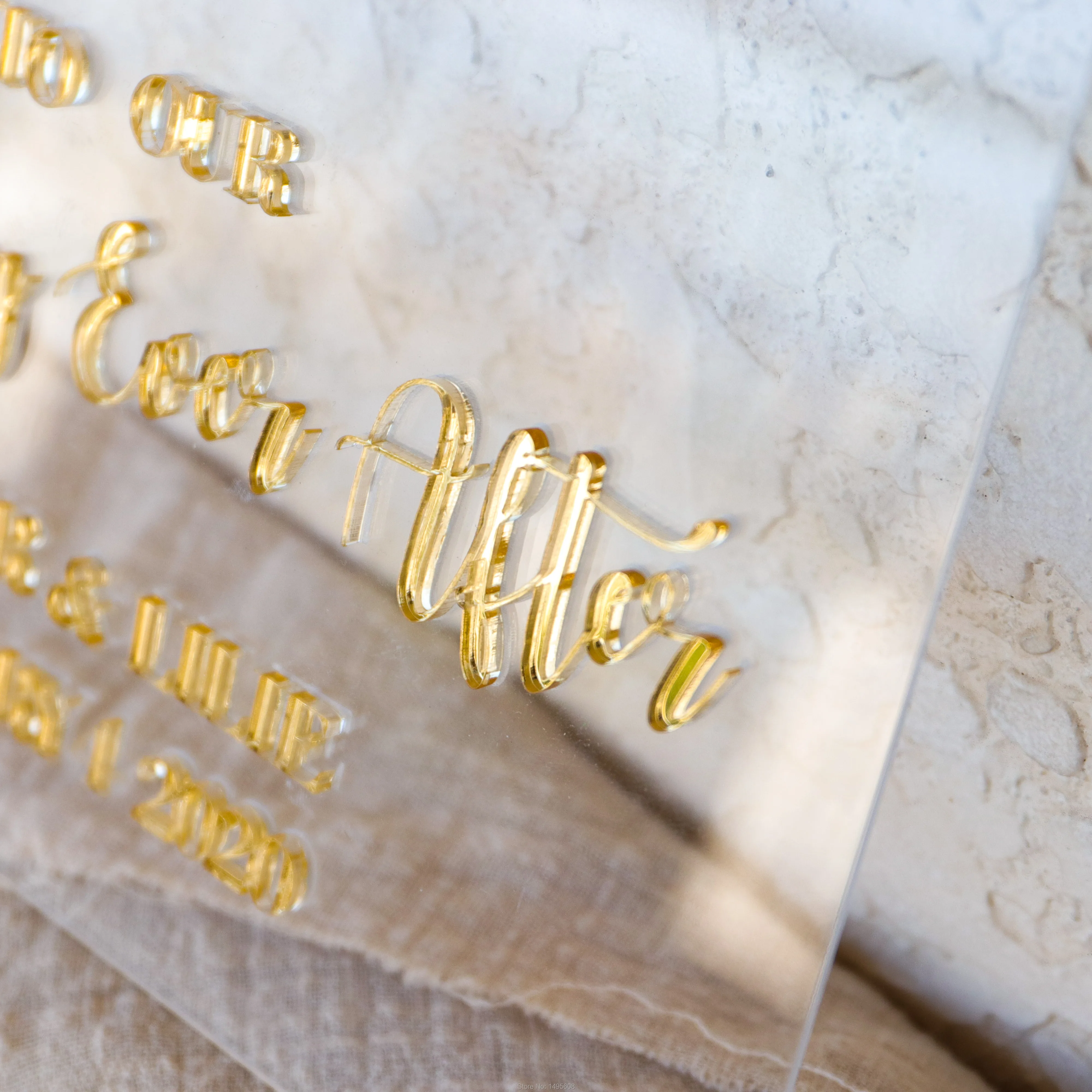 Выгравировать зеркальные акриловые пригласительные карты лазерная резка