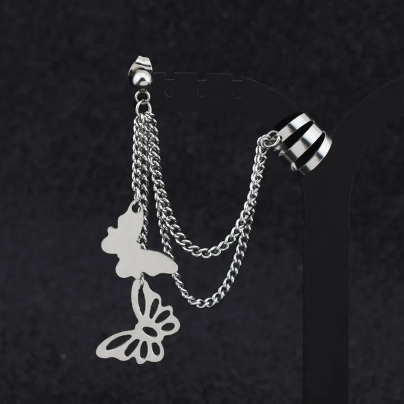 KPOP Butterfly Bangtan Boys Album JIMIN star серьги-гвоздики модные ювелирные изделия из нержавеющей стали двойные пирсинг серьги звезда Луна ювелирные изделия