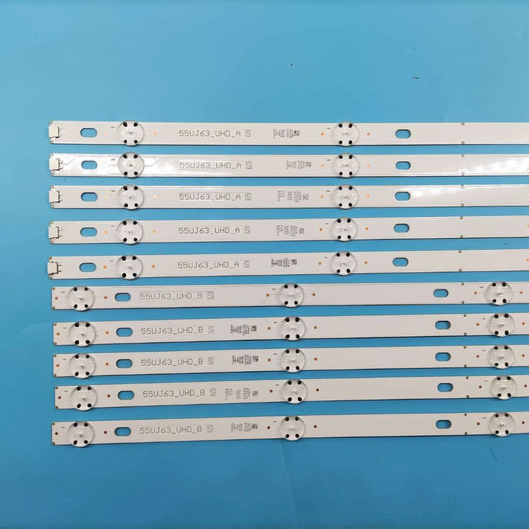 10pcs LED Backlight Strip for 55UJ630V 55UJ6300 55UJ6307 55UJ635V 55UJ634V 55LJ5500 55UJ635 55UJ63_UHD 55LJ55_FHD A B led light led light bar tv parts