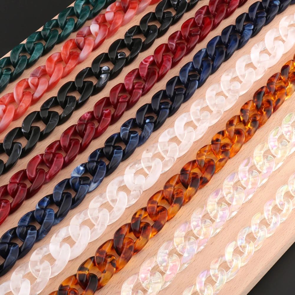10pcs, 20pcs all-match resin acrylic handmade jewelry accessories acrylic chain DIY female bag accessories custom length acrylic