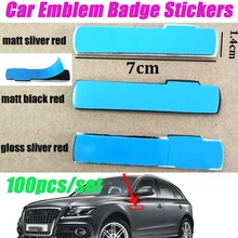 100 шт./компл. 3D металлическая эмблема значок наклейка на автомобиль Стикеры автомобильные аксессуары для A1 A2 A3 A4 A5 A6 A7 A8 Q1 Q3 Q5 Q7 TT R8