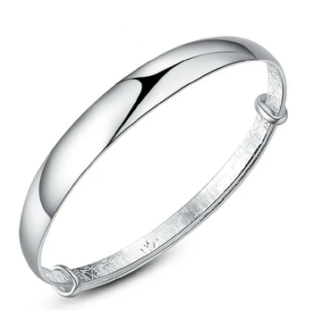 

20g S925 Sterling Silver Bracelet Personality Charm Temperament Ladies Heart-shaped Simple Hand Jewelry