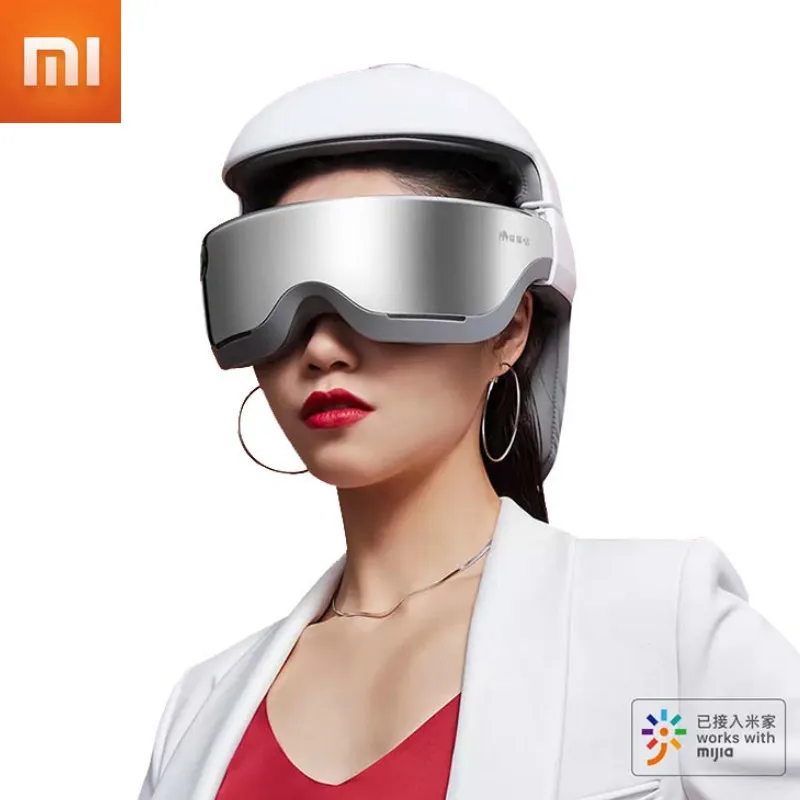 US $139.99 Xiaomi Smart Massage Helmet Xiaoai Voice Control Eye Airbag Compression Built In Soothing Music Adjustable Head Circumference