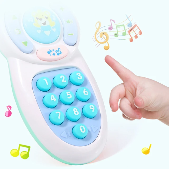 17cm x 6.5cm 3 x AAA Batteries Simulation Electric Remote Control LED Music Mobile Phone Baby Interactive Toy 3