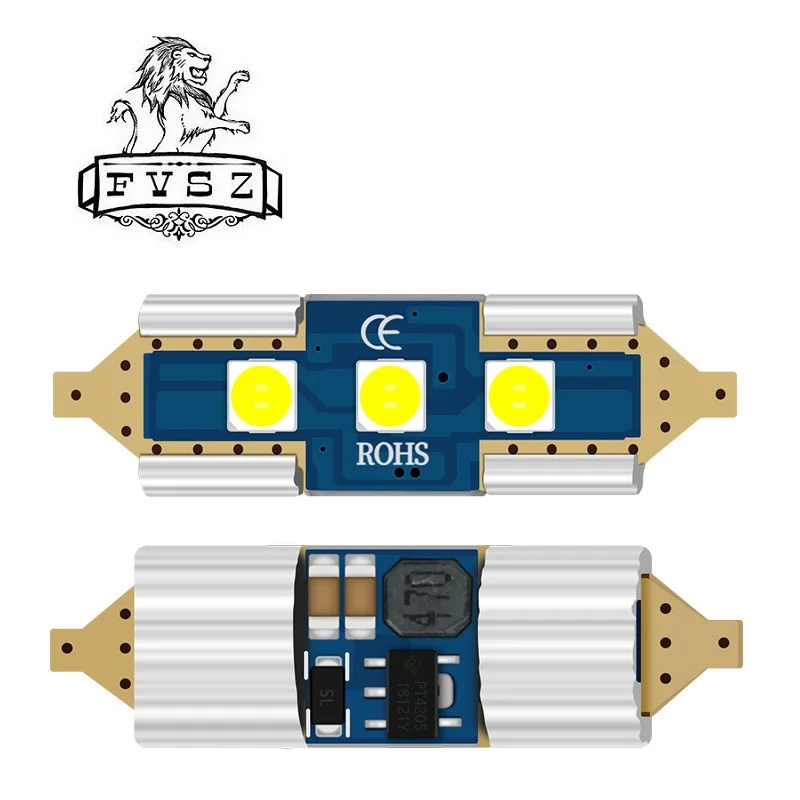 2 шт. Festoon 31mm светодиодный 3 SMD 6500k автомобильные лампы для чтения 3030 белый
