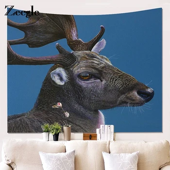 

Zeegle Deer Tapestry Wall Hanging Bohemian Beach Towel Polyester Thin Blanket Yoga Shawl Mat Blanket Rectangle Picnic Mat